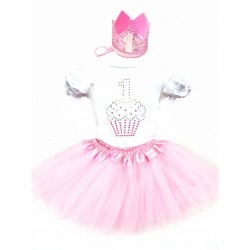 AM17010-PK-Baby Birthday Cupcake 1 Dress Up Set